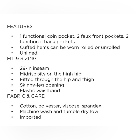 NWT Nine West Mid-rise Pull On Skinny Jeans Size 4 - Picture 8 of 8